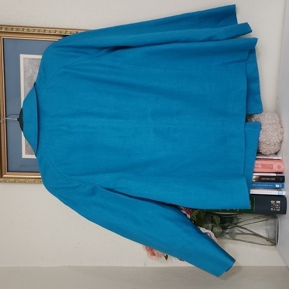 100% Irish Linen Talbots Blazer Jacket Contemporary Career Office Formal Dressy - Picture 10 of 16